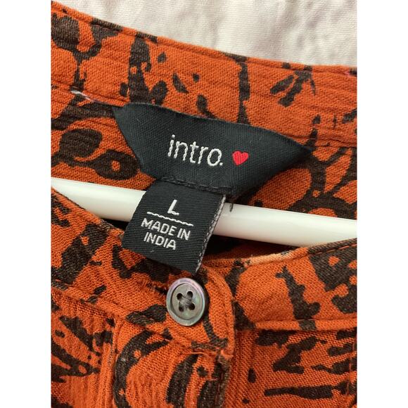 Intro Women’s Top L Large Multicolor Print Long Sleeve Tunic - Picture 6 of 7